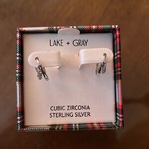 Sterling Silver Cubic Zirconia Hoop Earrings